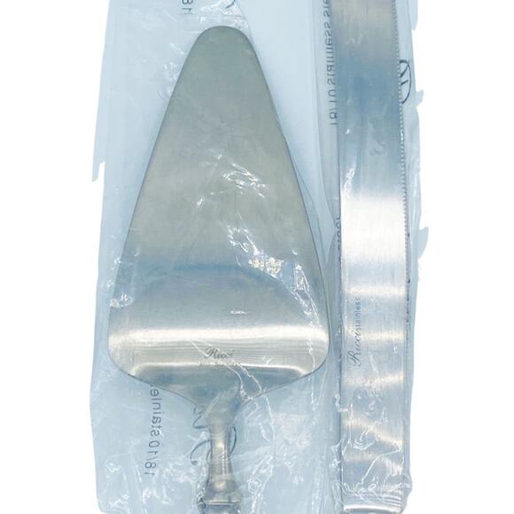 Ricci Stainless Brushed Wedding Cake Knife and Spatula Set - Picture 5 of 7